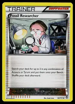 Pokemon Card Furious Fists Fossil Researcher 92/111 Uncommon Reverse Holo - Image 1