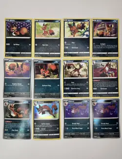 Lot of 12 Kickit Thievul Various Pokemon Card Lot Rare Reverse Holo Collection - Image 1