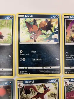 Lot of 12 Kickit Thievul Various Pokemon Card Lot Rare Reverse Holo Collection - Image 5