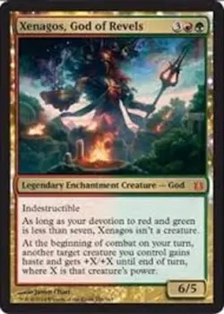 Xenagos, God of Revels - Foil Magic mtg Light Play, English Born of the Gods x1 - Image 1