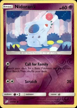 Pokemon Reverse Holo Nidoran F SM - Team Up 54/181 LP - Image 1