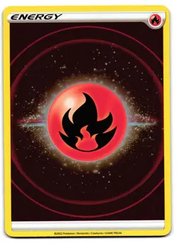 Fire Energy (Unnumbered) - Brilliant Stars Pokemon TCG Holo - M/LP Card - Image 1