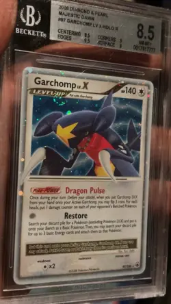 Garchomp Lv.X Majestic Dawn Holo Pokemon TCG Beckett BGS 8.5 Near Mint - Image 2