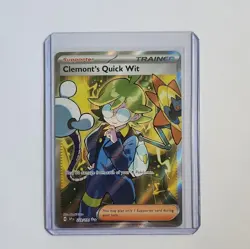 Pokemon Clemont's Quick Wit 229/191 Surging Sparks Ultra Rare Holo Trainer - Image 1