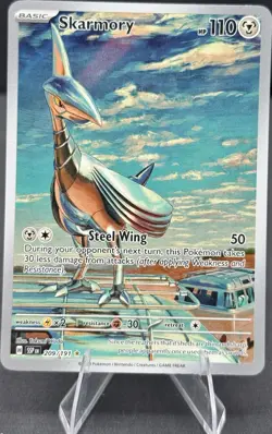 Pokemon TCG SV08 Surging Sparks Skarmory 209/191 Illustration Rare Holo English - Image 1