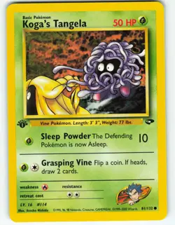 Koga's Tangela - 1st Edition - 81/132 Gym Challenge - Pokemon TCG - 2000 - Image 1
