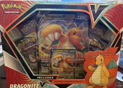 POKEMON DRAGONITE V BOX NEW 4 BOOSTER PACKS - Image 1