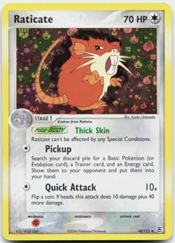 Raticate 48/112 Uncommon FireRed & LeafGreen Pokemon Reverse Holo Lightly Played - Image 1