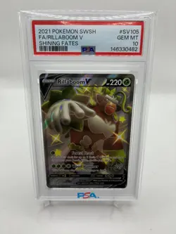 PSA 10 2021 Pokemon SWSH #SV105 F.A./Rillaboom V Shining Fates Full Art - Image 1