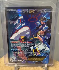Team Aqua's Kyogre EX Full Art Ultra Rare Pokemon Card Double Crisis 6/34 LP - Image 1