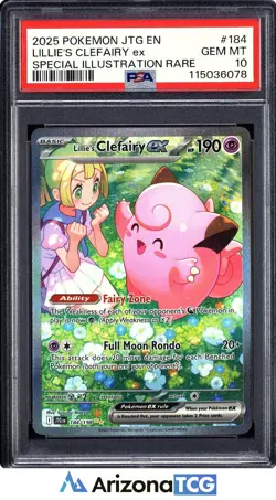 Pokemon 2025 Lillie's Clefairy ex 184 SIR Journey Together GEM MINT PSA 10 - Image 1