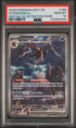 2025 POKEMON WHT EN-WHITE FLARE SPECIAL ILLUSTRATION RARE HYDREIGON EX PSA 10 - Image 1