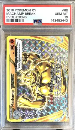 2016 Pokemon XY Evolutions #60 Machamp Break PSA 10 - Image 1