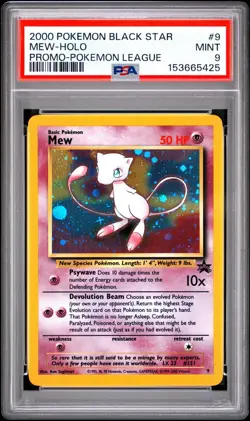Pokemon Mew Black Star Promo 9 Holo PSA English League Wizards 2000 - Image 1