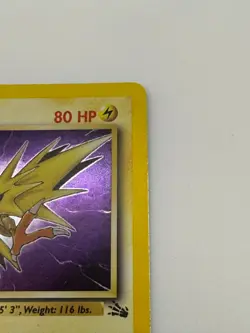 Zapdos 15/62 - Fossil - Holo Rare - Vintage - WotC - Pokemon TCG - Image 3