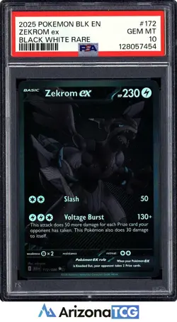 Pokemon 2025 Zekrom ex 172/086 Black White Rare Black Bolt GEM MINT PSA 10 - Image 1
