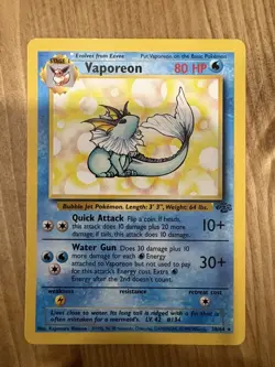 Vintage Pokemon TCG - Vaporeon 28/64 Non Holo - Jungle Set - LP - Image 1