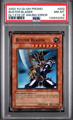 2003 YU-GI-OH! Buster Blader Promo DL1-002 Eye of Anubis Error PSA 8 RARE - Image 1