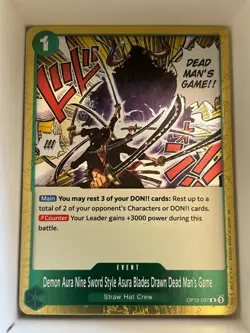 OP12-037 Demon Aura Nine Sword Style Asura Blades Drawn English One Piece TCG - Image 1