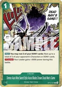 OP12-037 Demon Aura Nine Sword Style Asura Blades Drawn English One Piece TCG - Image 2