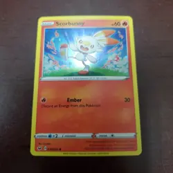 Reverse Holo Scorbunny 030/202 Common Sword & Shield Base Set Pokemon TCG LP - Image 1