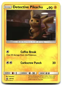 Pokemon Detective Pikachu Holo Promo SM Promos SM190 MP - Image 1