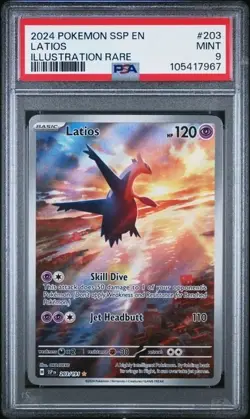 LATIOS 203/191 PSA 9 Surging Sparks Illustration Rare Full Art Holo MINT Pokemon - Image 1