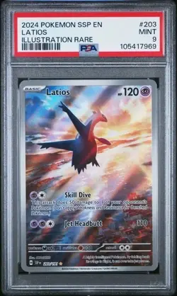 LATIOS 203/191 PSA 9 Surging Sparks Illustration Rare Full Art Holo MINT Pokemon - Image 3