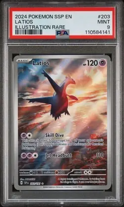 LATIOS 203/191 PSA 9 Surging Sparks Illustration Rare Full Art Holo MINT Pokemon - Image 5