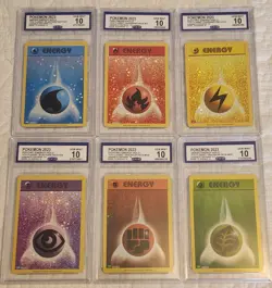Pokemon Energy Cards Bundle Set Fire, Water, Electric, Psychic, Grass, Fighting - Image 1