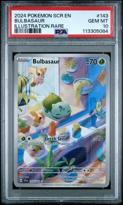 PSA 10 Pokemon Bulbasaur 143/142 Stellar Crown Illustration Rare Holo - Image 1
