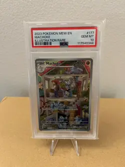 2023 POKEMON MEW EN-151 ILLUSTRATION RARE #177 MACHOKE PSA 10 - Image 1