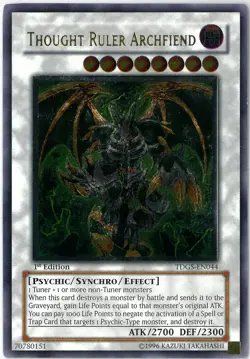 YuGiOh Thought Ruler Archfiend Ultimate Rare 1st Edition TDGS-EN044 English EX - Image 1