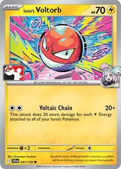 Iono's Voltorb 047/159 Common Pokemon Prize Pack Series Cards NM - Image 1