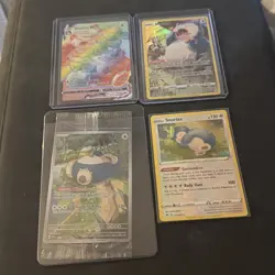 Pokemon TCG Lot of 4 Snorlax Cards NM Rainbow And Sealed 151 Promo - Image 1