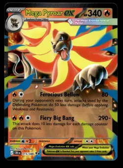 Mega Pyroar ex 015/086 Double Rare Chaos Rising Pokemon Card - Image 2