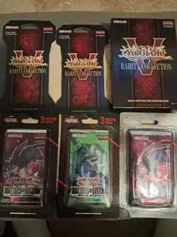1 -Yu-Gi-Oh Rarity Collection - FIVE- 5 FOIL CARDS + 2 RARITY PACKS + 3 BLISTER - Image 1