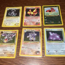 Vintage 90s Pokemon Card Holo Rare Lot 6 Cards Never Played With - Image 1