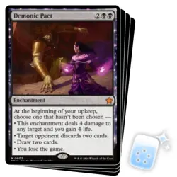 DEMONIC PACT (STARTER COLLECTION) X4 Foundations FDN Magic MTG MINT CARD - Image 1