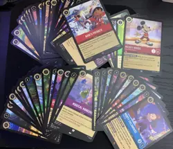 Disney Lorcana TCG Mixed 60 Card Lot C-26, UC- 18, Foil- 5, R-10, SR-1 - Image 1