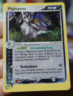 Mightyena 10/109 Holo Ruby & Sapphire Holobleed Error Misprint Pokemon Card LP - Image 1