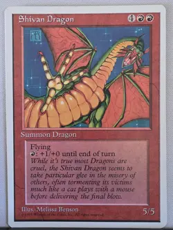 Magic the Gathering ~ MTG ~ 1x Shivan Dragon ~ Fourth Edition ~ 4Ed ~ NM - Image 1
