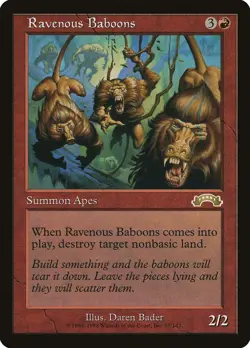 Ravenous Baboons: MtG Magic the Gathering Exodus Rare - Image 1