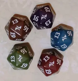 Mtg Spindown Lot (5) d20 Life Counters FATE REFORGED Set magic the gathering - Image 1