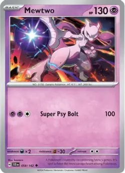 Mewtwo 59/142 Reverse Holo | Stellar Crown | Pokemon Card - Image 1