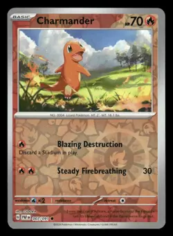 Charmander 007/091 C Paldean Fates Reverse Holo NM/M Pokemon - Image 1