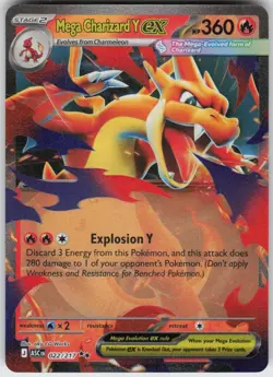 Mega Charizard Y ex 022/217 Double Rare Ascended Heroes Near Mint - Image 1