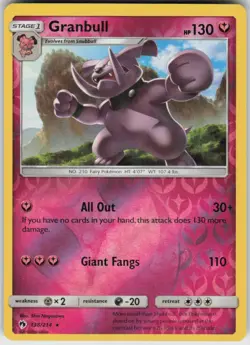 Played Reverse Holo Granbull 138/214 Rare Lost Thunder Moderately Played - Image 1