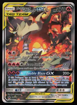 Reshiram & Charizard GX SM201 Holo Promo Sun & Moon Promo Pokemon English NM - Image 1