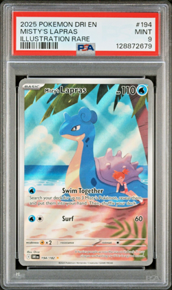 Pokemon TCG: Destined Rivals - Misty's Lapras 194/182 Illustration Rare [PSA 9] - Image 1